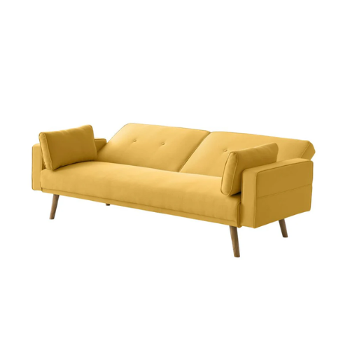 Canapé droit 3 places scandinave convertible en tissu