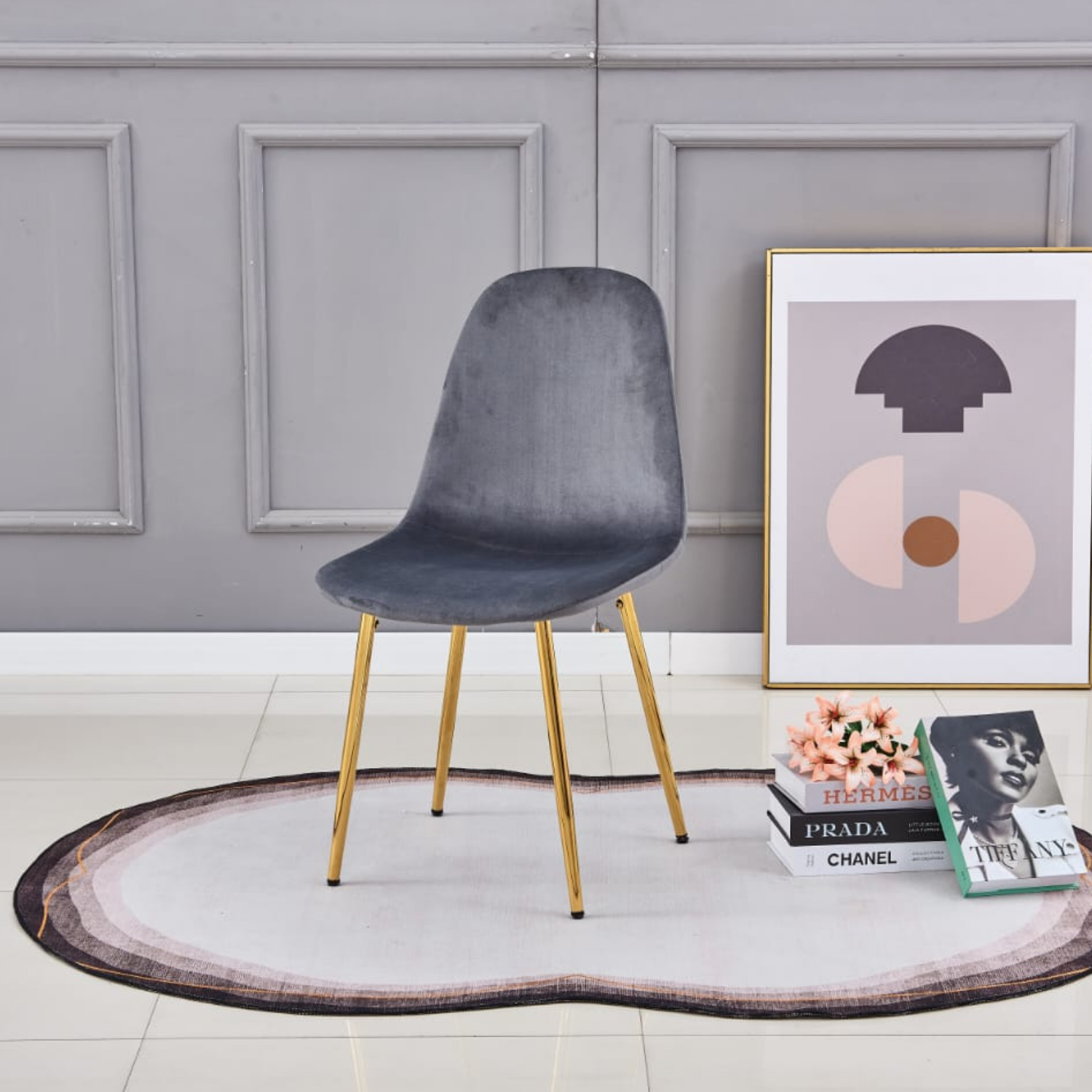 Chaises Scandinaves en Velours  – Couleurs Tendance & Pieds Métal