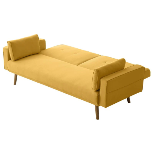 Canapé droit 3 places scandinave convertible en tissu