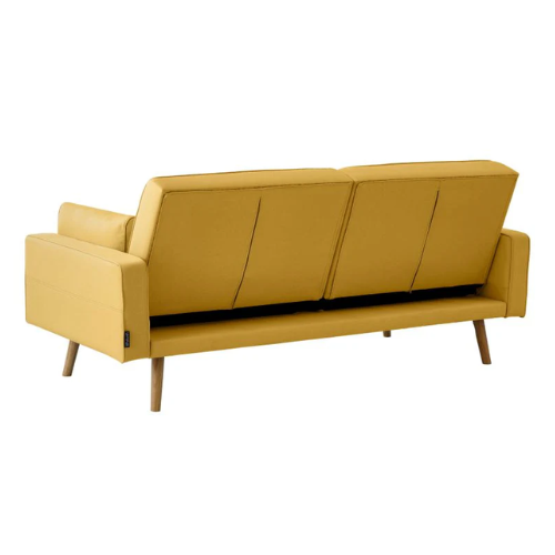 Canapé droit 3 places scandinave convertible en tissu