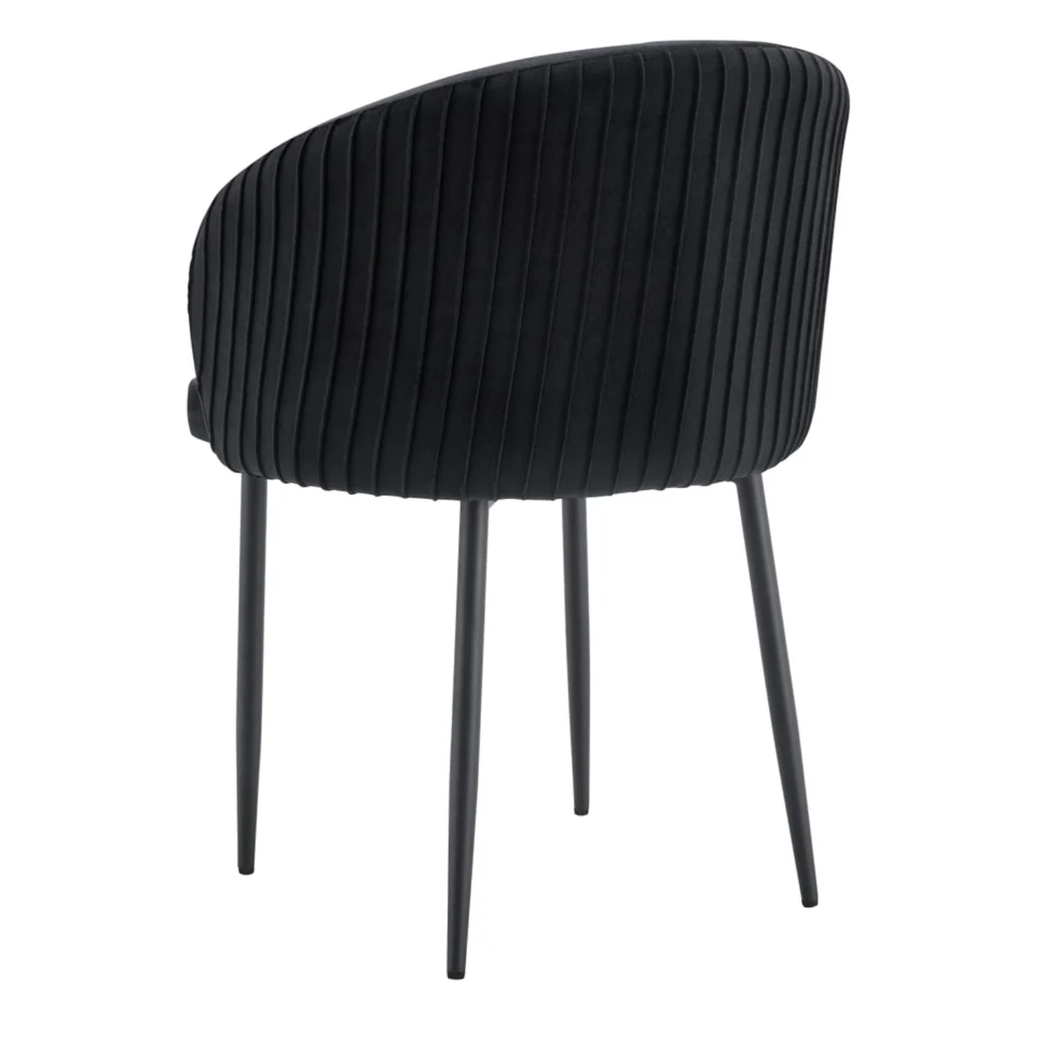 Chaise avec assise en velours et piètement en acier