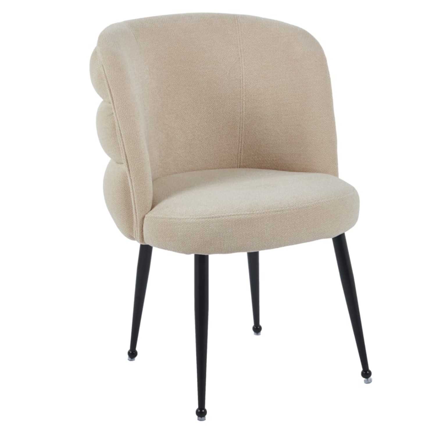 Chaise en tissu effet lin avec piètement métal– Design moderne et confortable