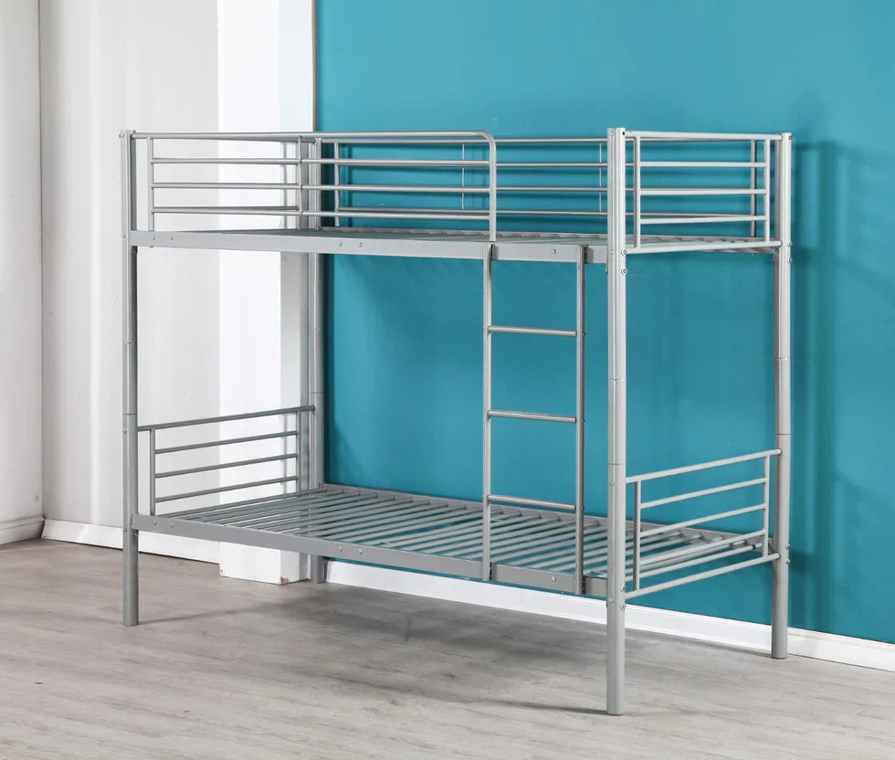 Lit superposé séparable revêtement et sommier en acier 90x 190cm - Decora Home