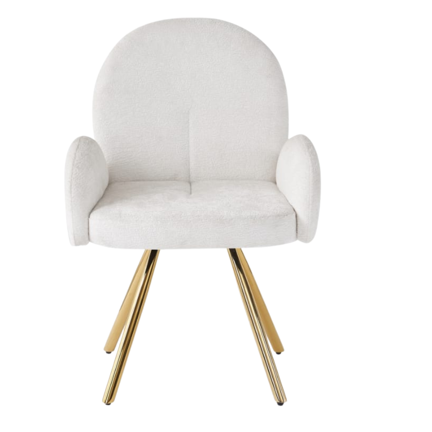 Chaise en tissu chenille avec dossier haut – Piètement en acier doré, argenté ou noir