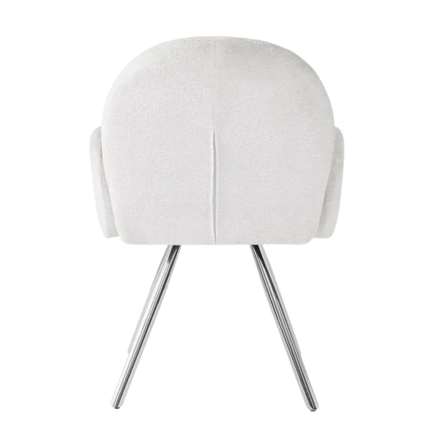 Chaise en tissu chenille avec dossier haut – Piètement en acier doré, argenté ou noir