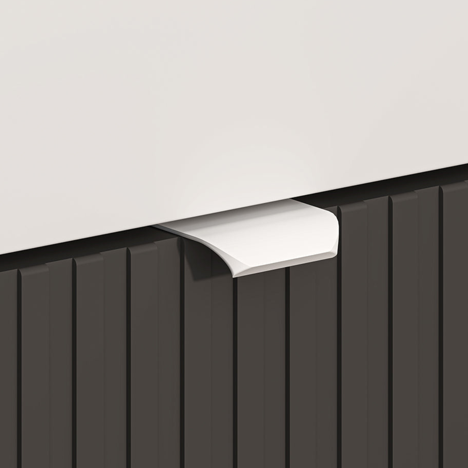 Lit Moderne avec Finition Graphite Mat & Blanc – 90x207 cm