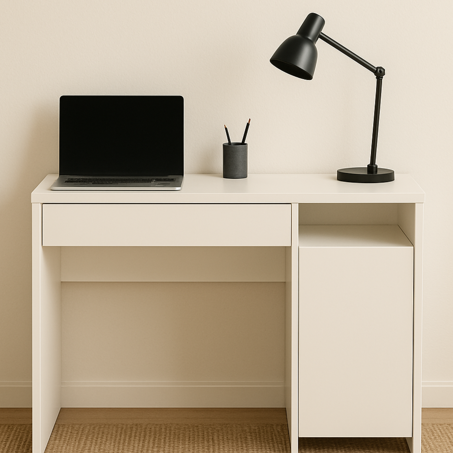 Bureau Blanc Contemporain – Résistance Supérieure et Finitions Haut de Gamme
