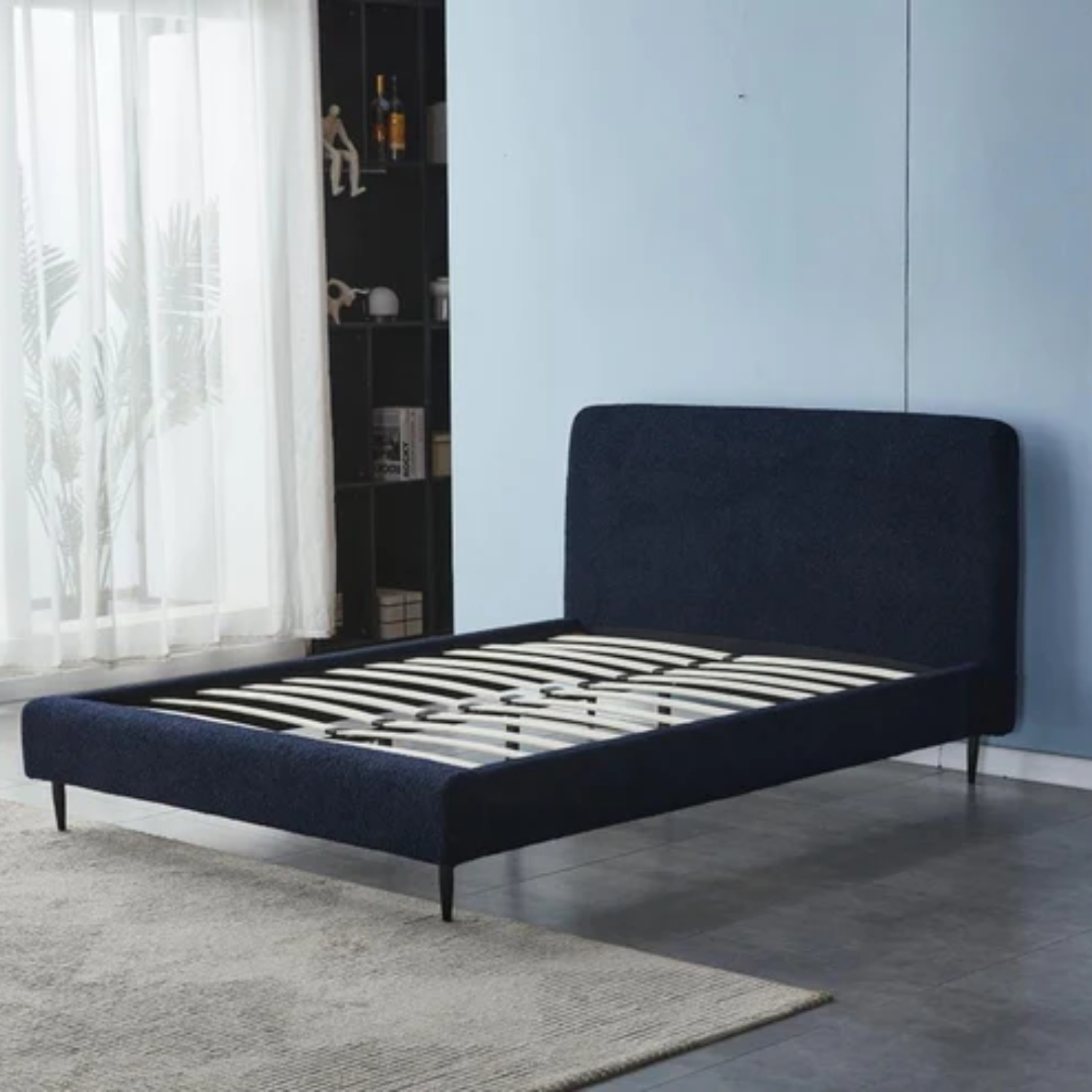 Lit en Laine Bouclée – Confort Chic et Design Moderne | 140x190 cm / 160x200 cm