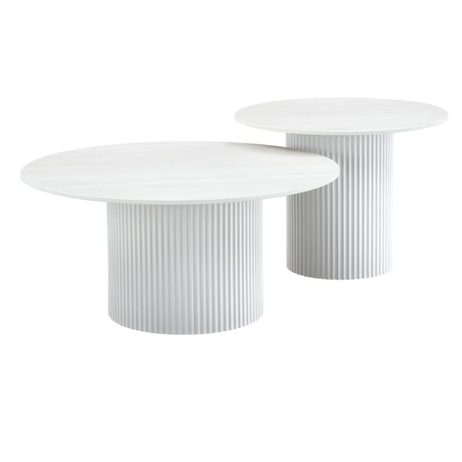 Table basse gigogne plateau céramique travertin ou blanc