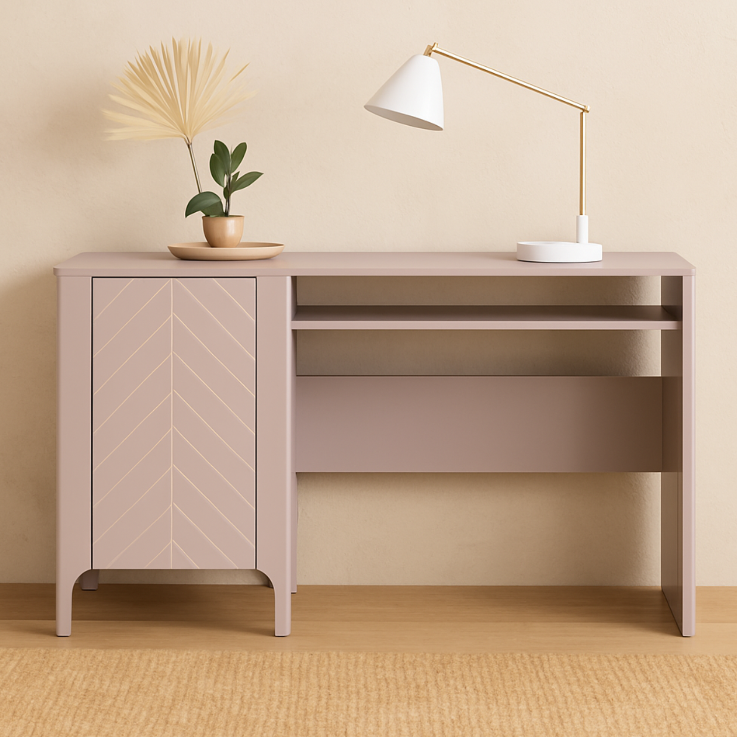 Bureau  avec armoire intégrée et finition noire élégante