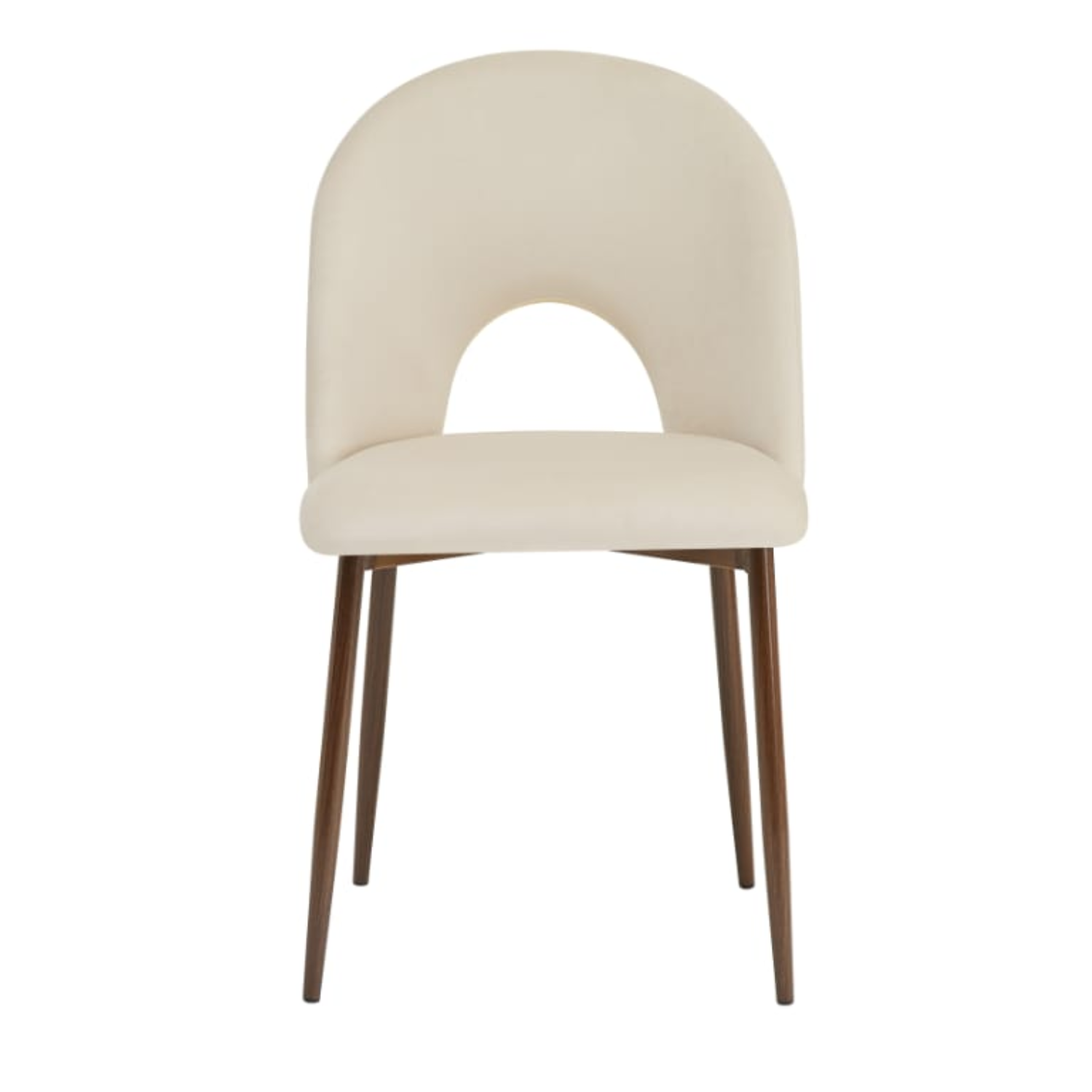 Chaise avec Velours beige ou anthracite & piétement métal