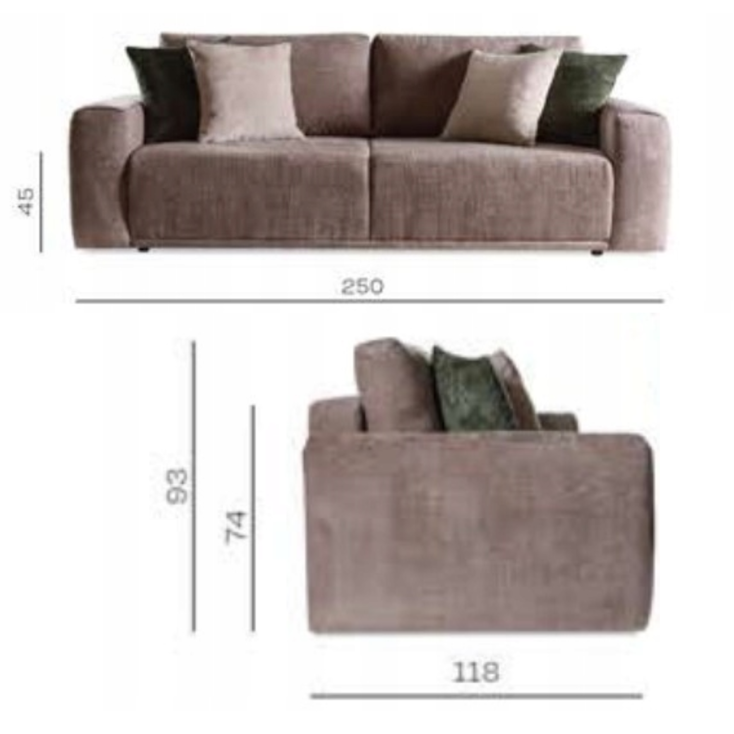Canapé convertible 3 places – Moderne, avec coffre et couchage 163x200 cm