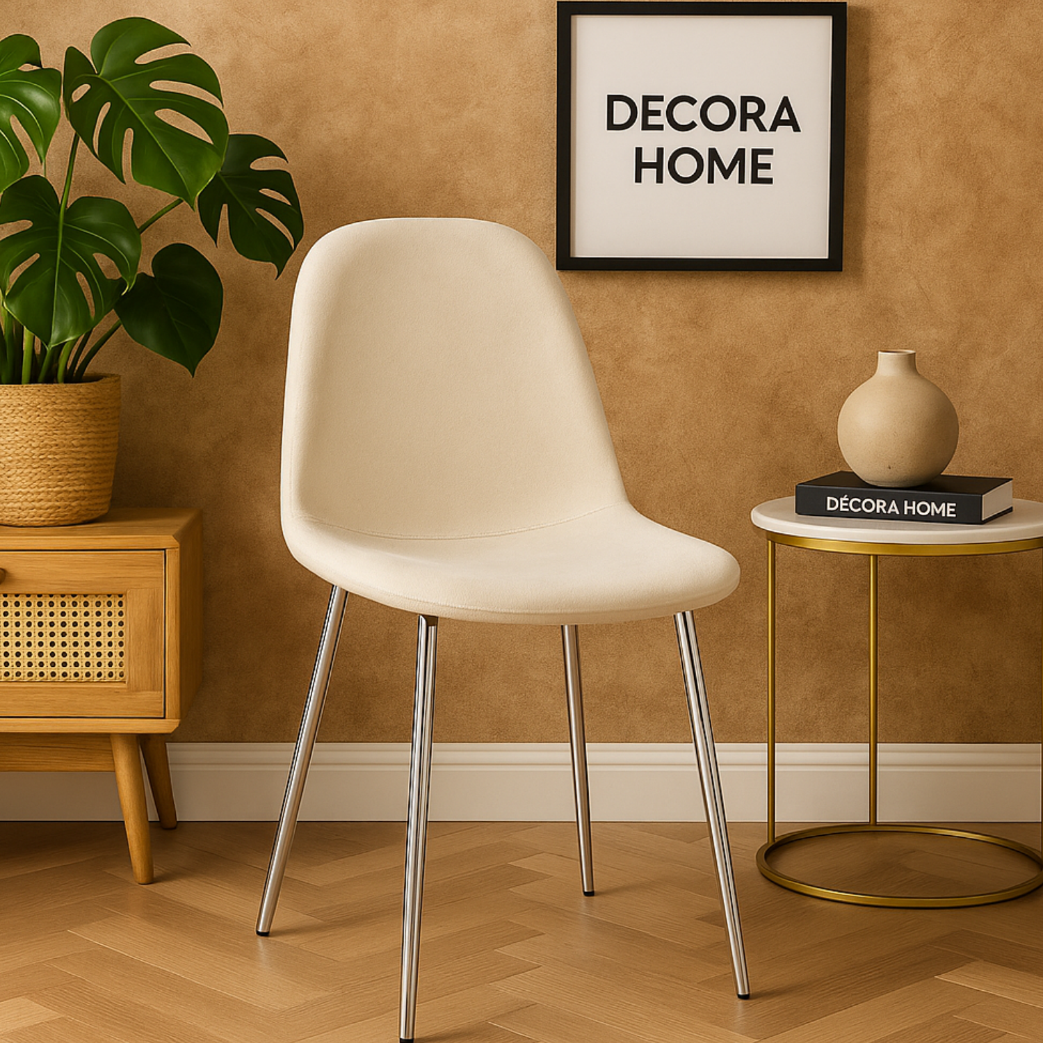 Chaises Scandinaves en Velours  – Couleurs Tendance & Pieds Métal