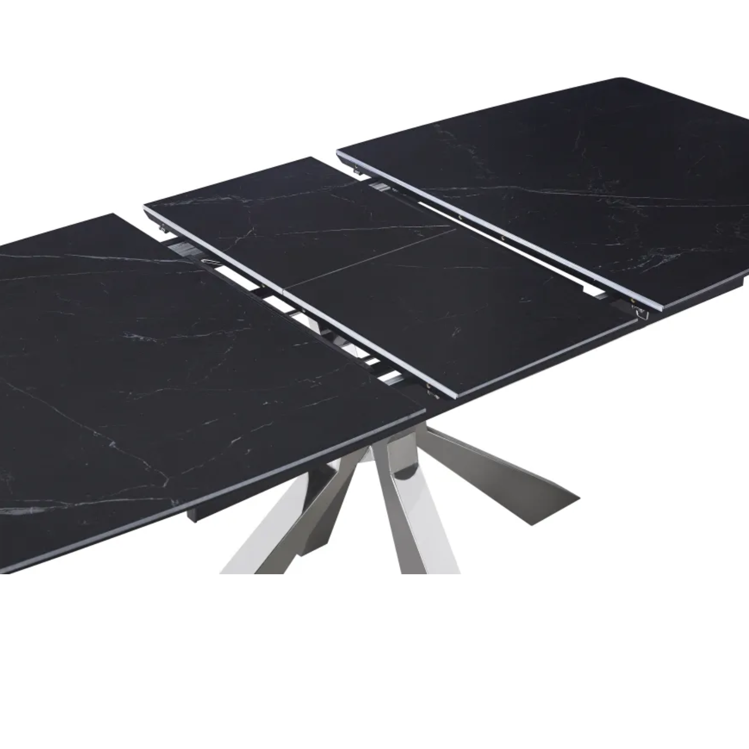 Table a manger extensible en marbre et pieds métallique