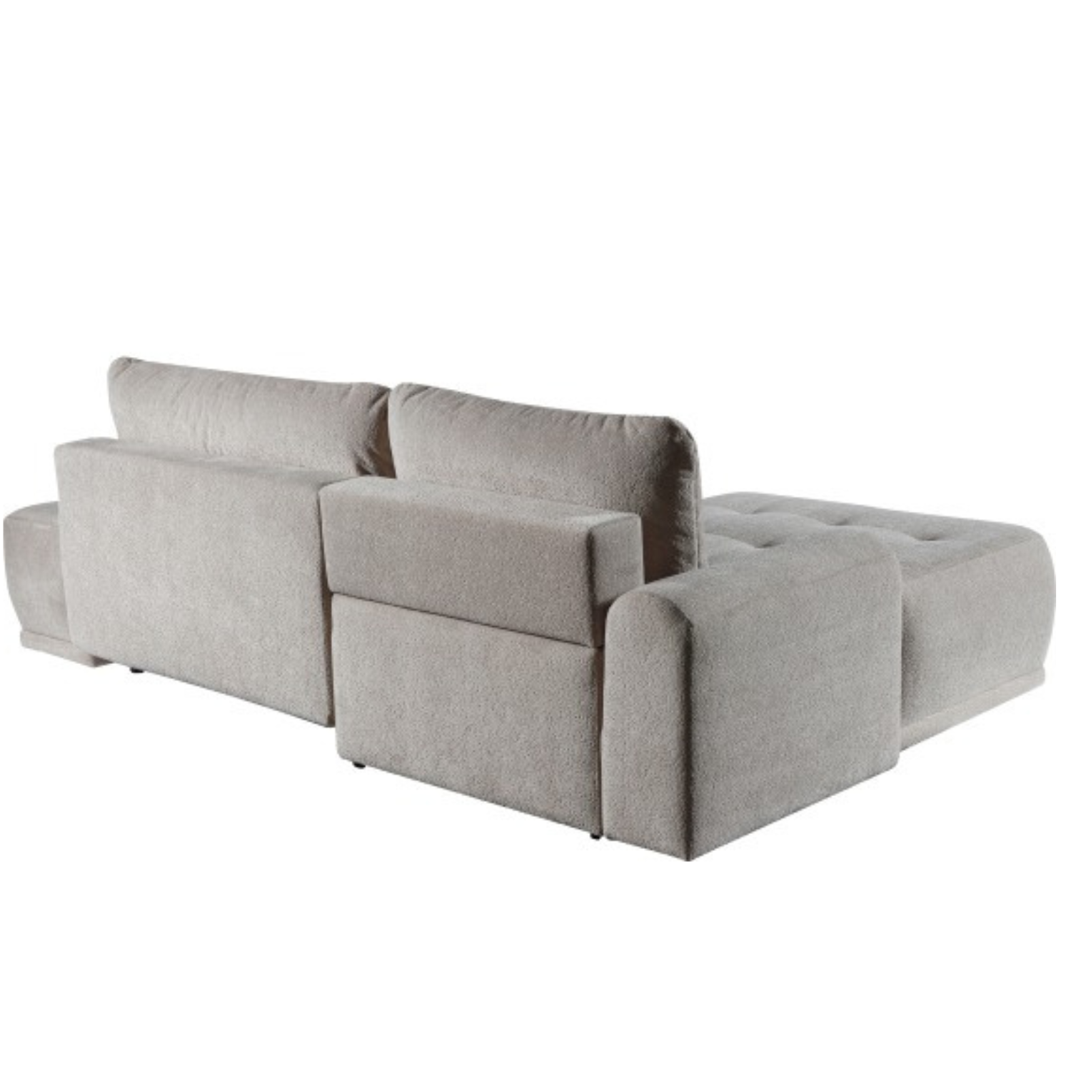 Canapé d’angle droit extensible avec rangement – 283 cm – Beige clair