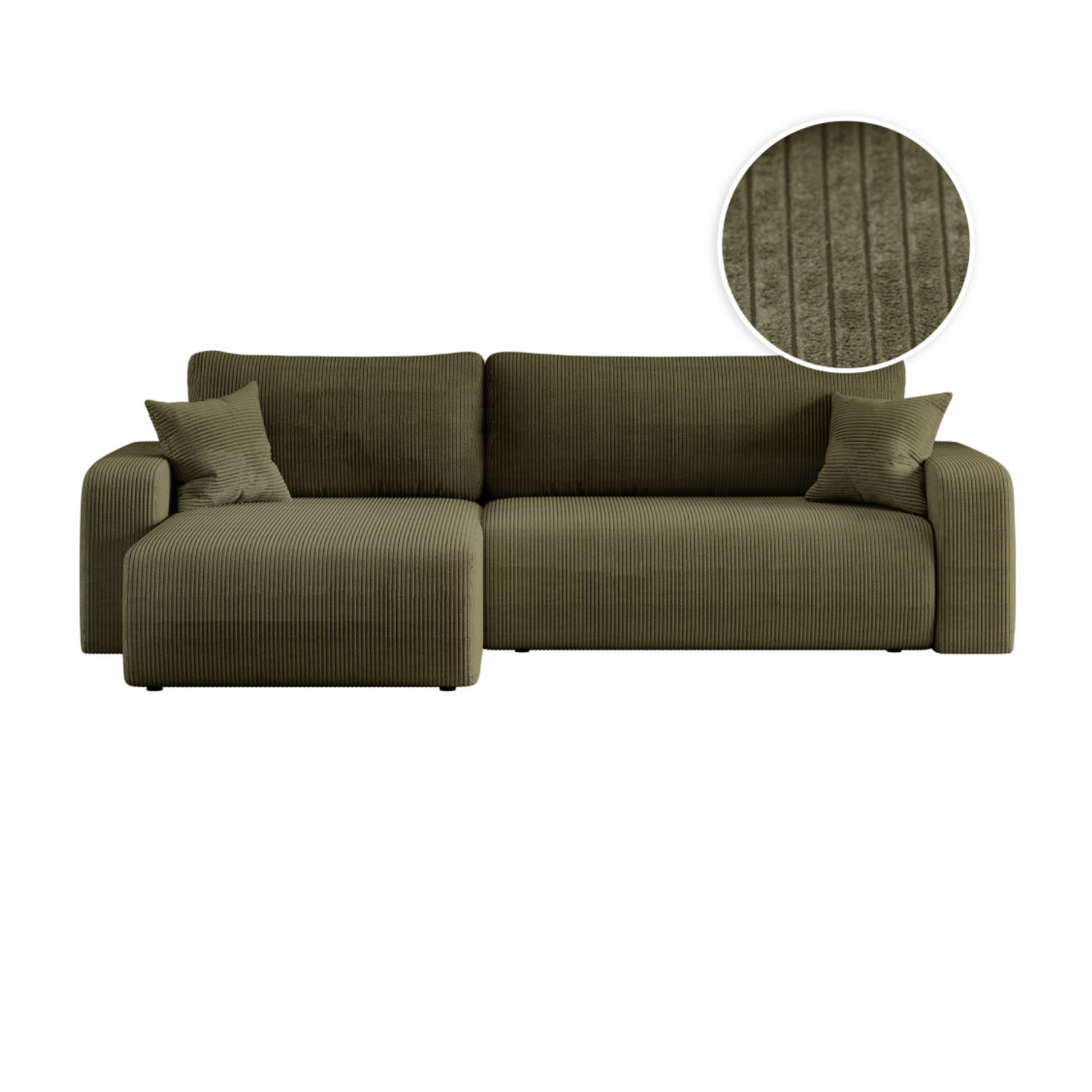 Canapé d'angle max réversible et convertible 5 places en velours côtelé