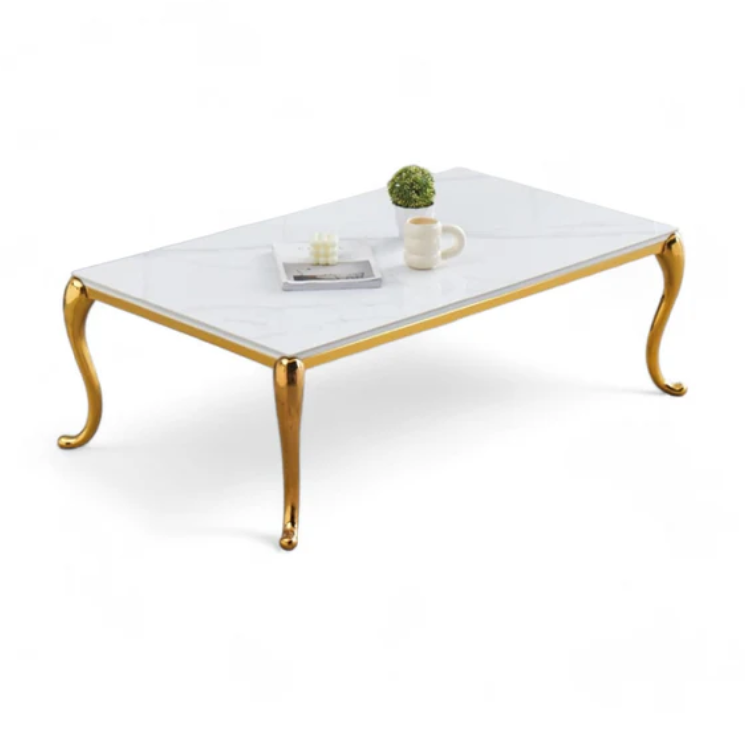 Table basse marbre céramique structure métallique