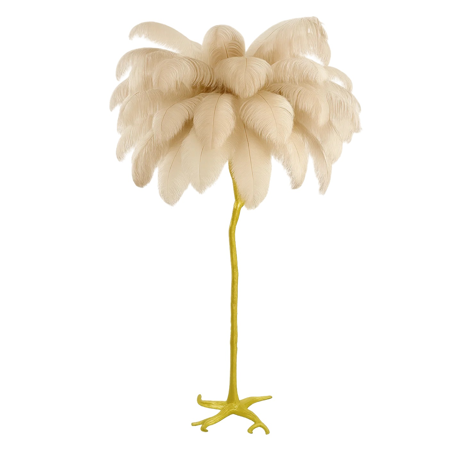 Lampadaire – Plume d’Autruche – 80×170 cm – Blanc ou Beige