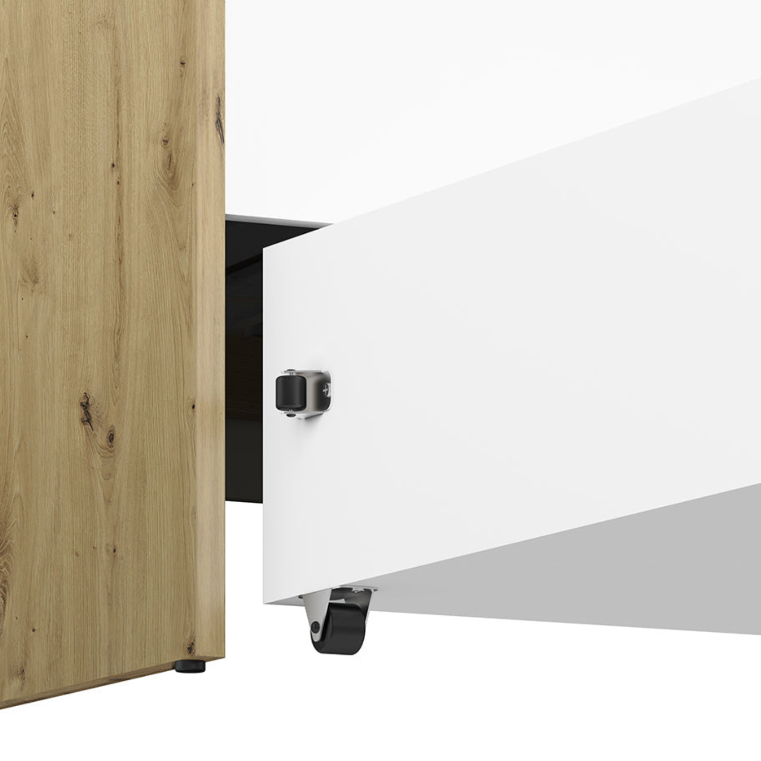 Lit Contemporain avec Structure en Bois et Métal - Confort et Élégance