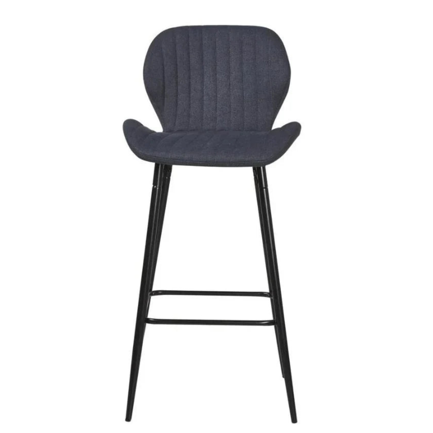 chaise de bar– Assise rembourrée en tissu, structure métal noir, design moderne et confortable