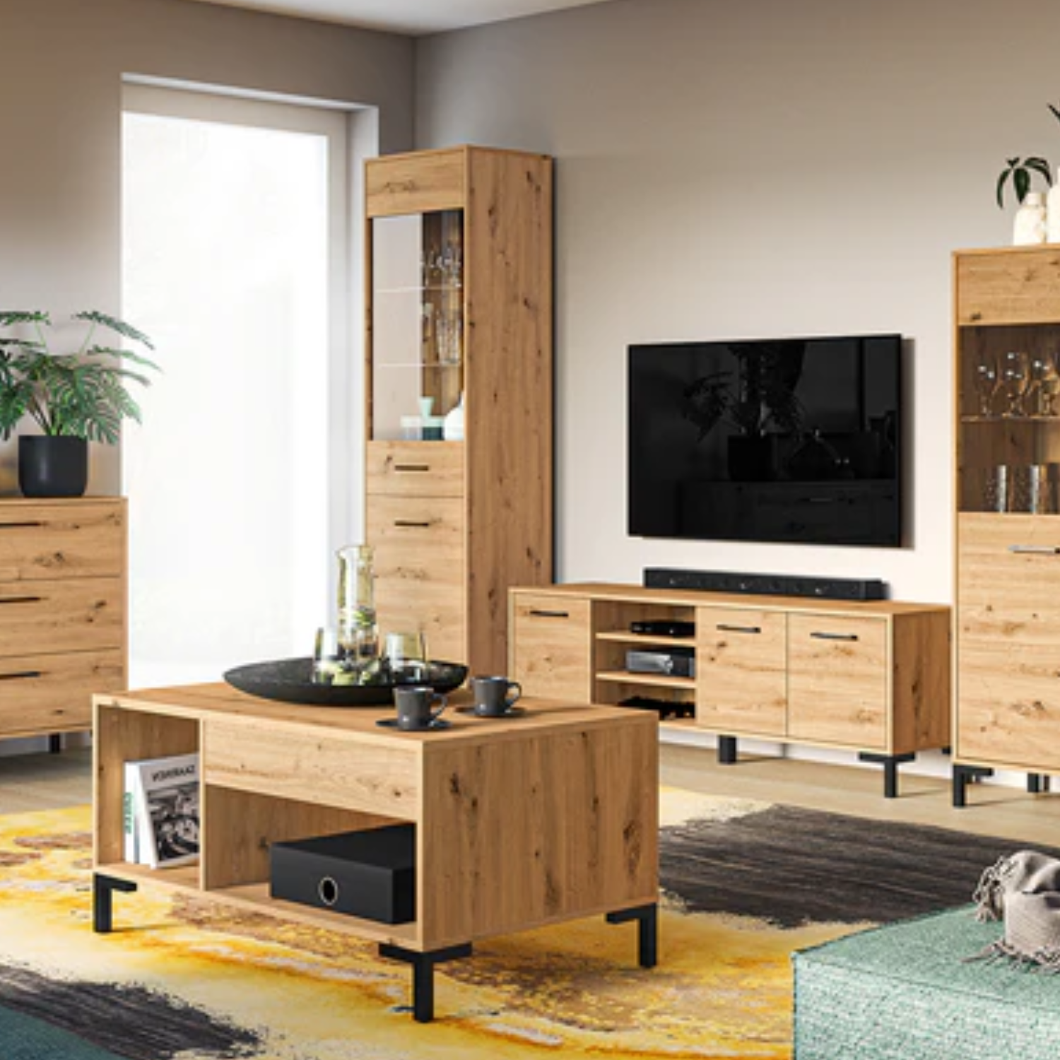 Table Basse Contemporaine en Chêne Artisanal - Élégante et Résistante