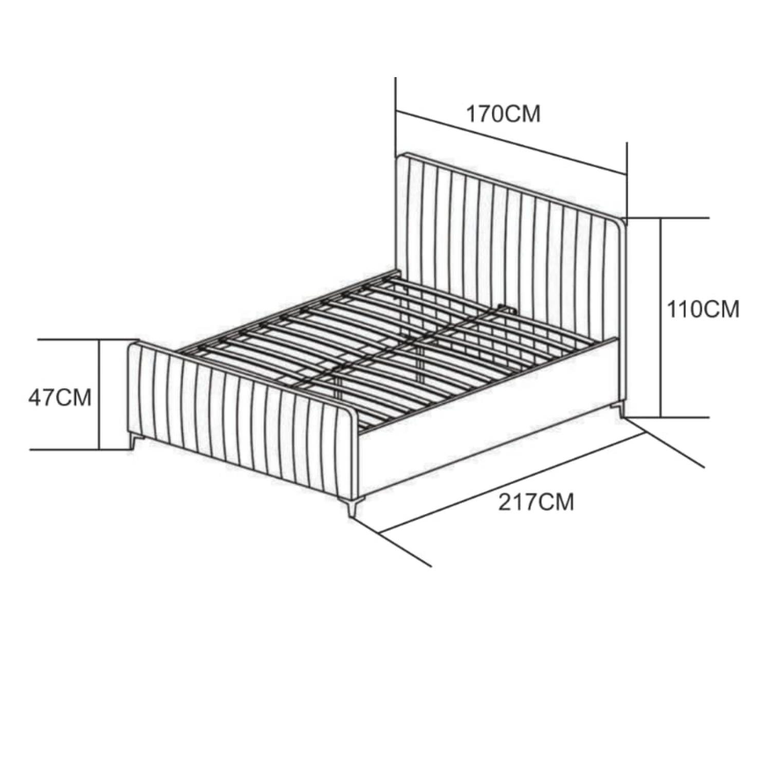 Lit revêtement en velours et sommier à latte en bois