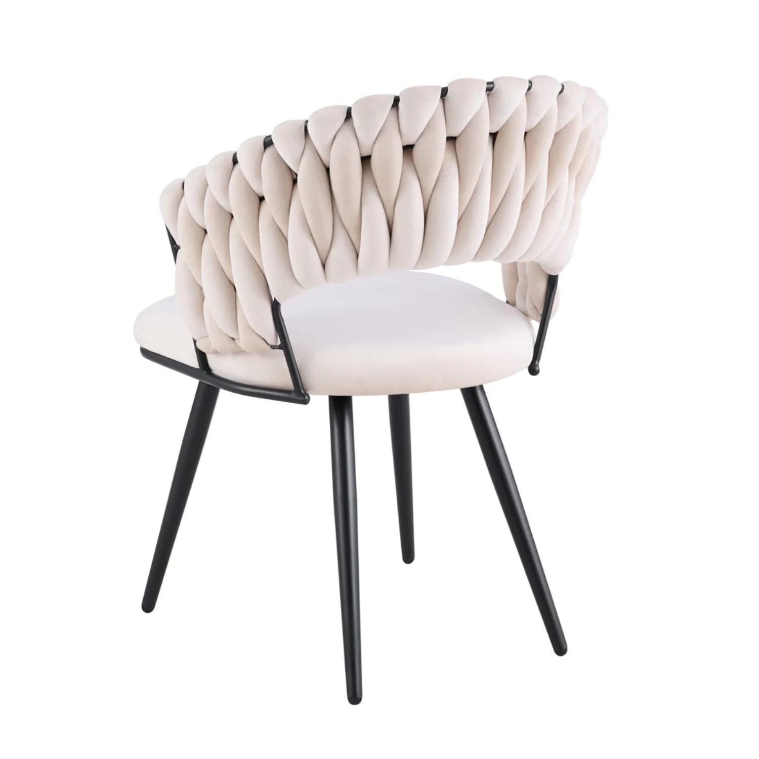 Chaise avec Pieds en Métal Noir et Assise en Velours