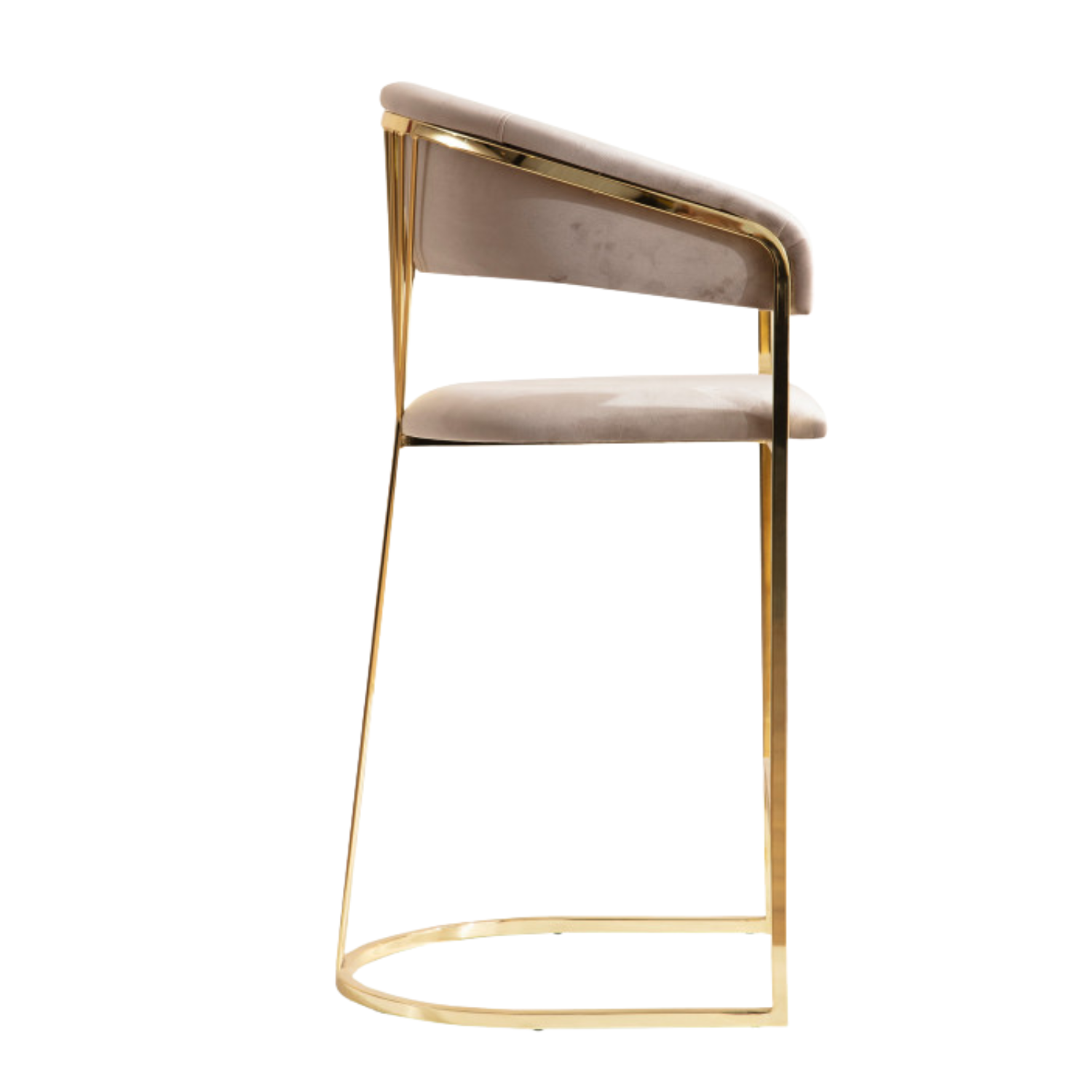 Tabouret de bar – Assise velours et piétement acier réglable