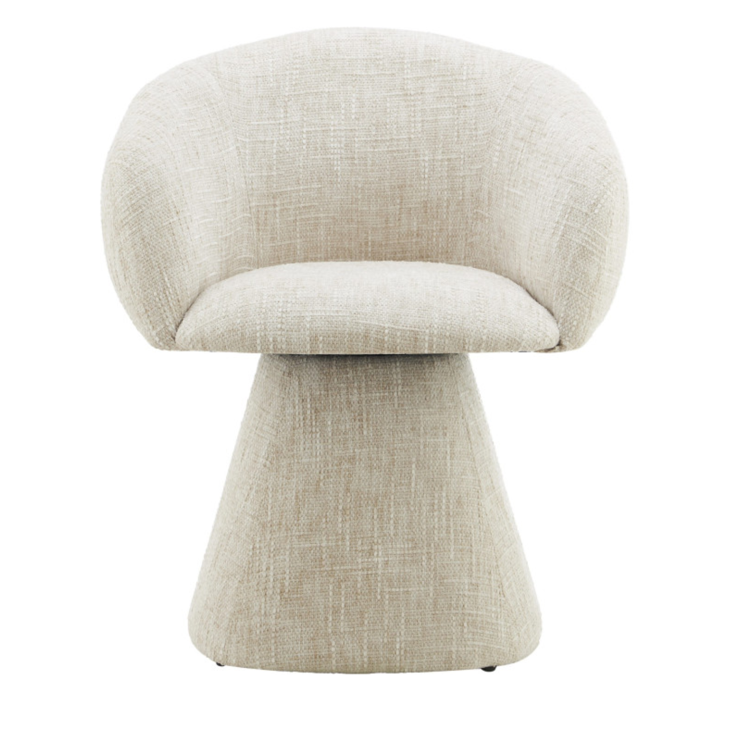 Chaise design – Assise et dossier en tissu bouclé, piétement acier (Beige / Gris clair)