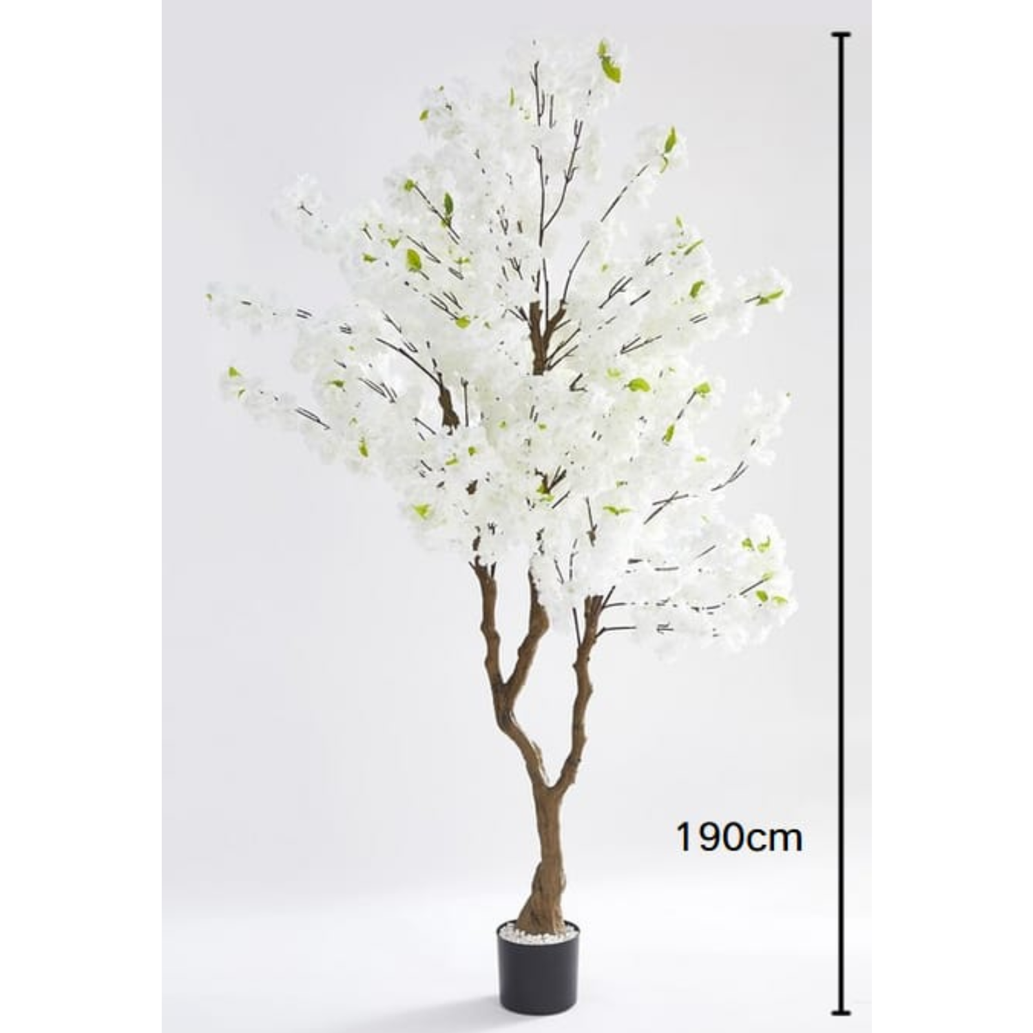 Cerisier plante Artificiel Fleur Rose ou blanche – 190 cm avec Pot