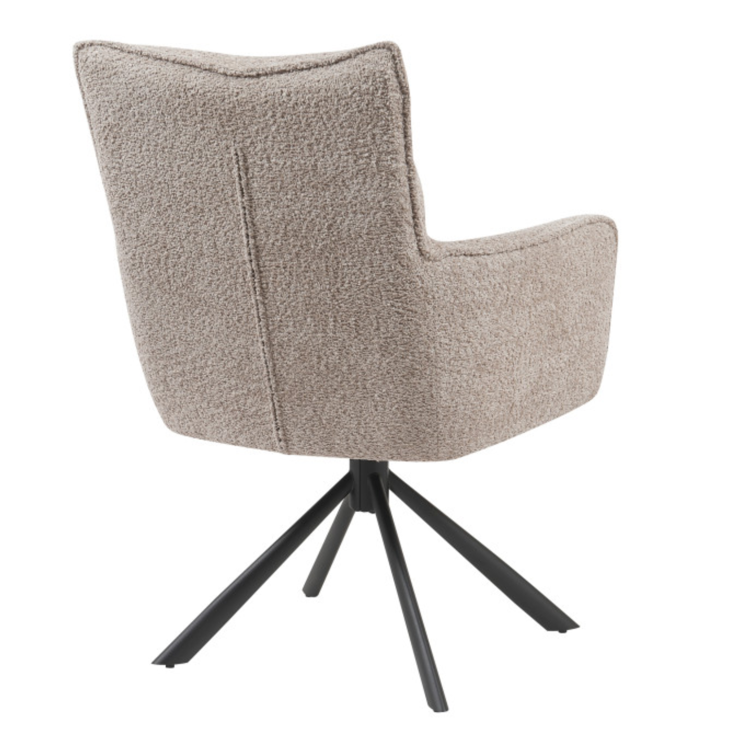 Chaise design – Assise en tissu bouclé, piétement acier pivotant (Beige ou Taupe)