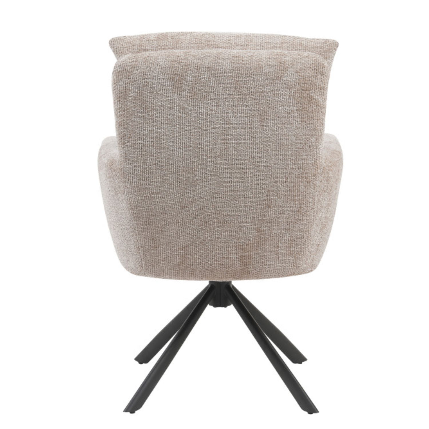 Chaise design – Assise et dossier en tissu bouclé, piétement acier (Beige / Taupe)