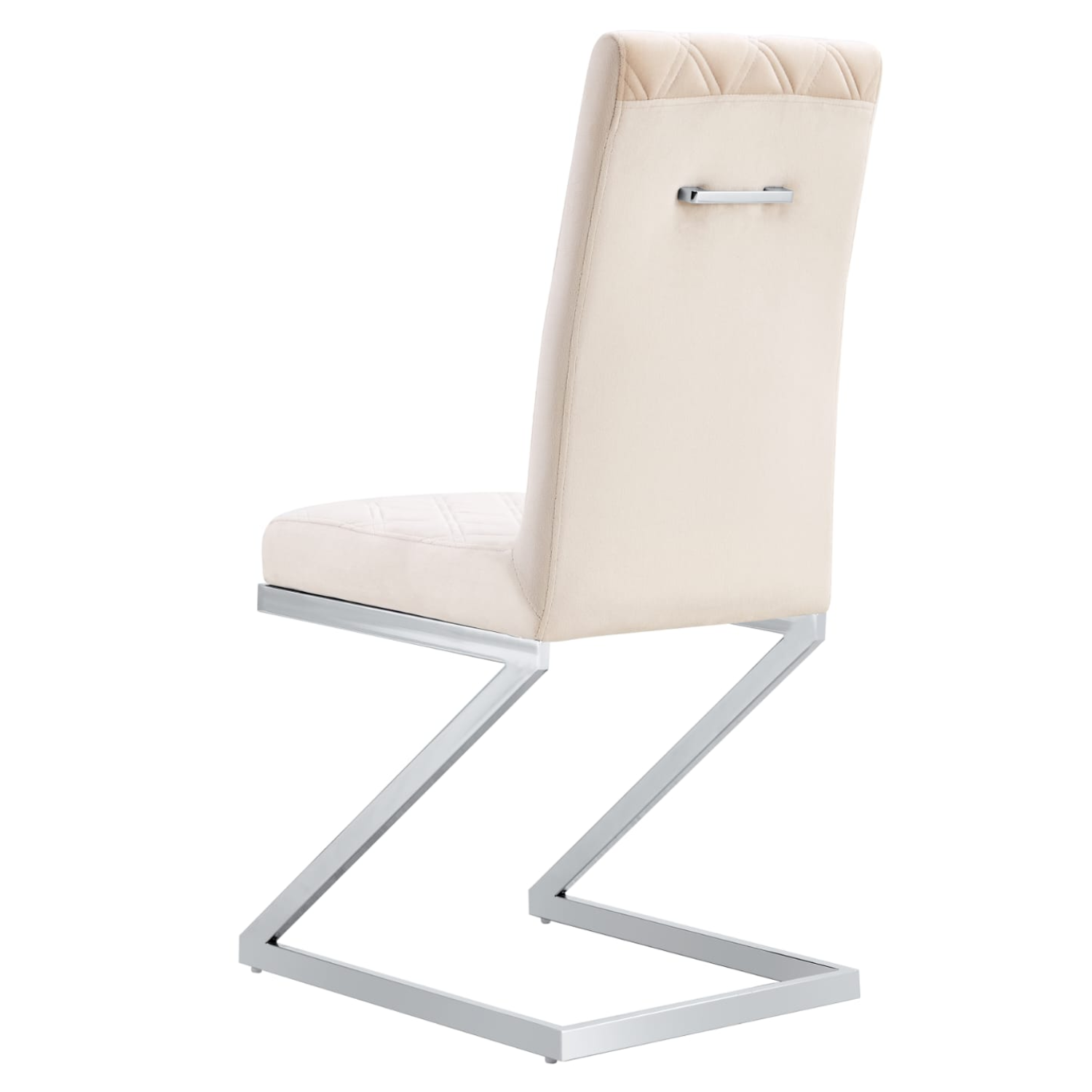 Chaise de bureau assise en velours et pieds en acier