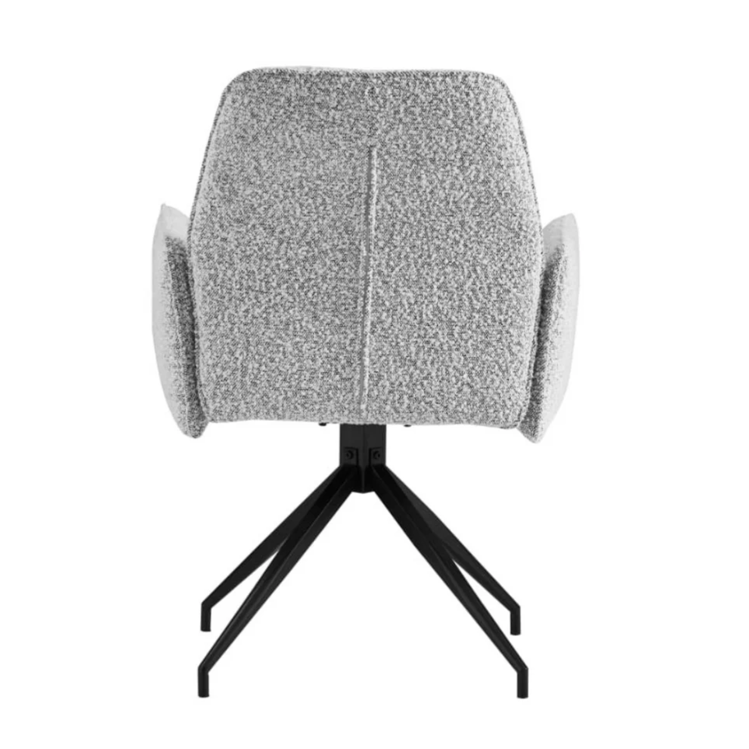 Chaise pivotante à 360° – Revêtement tweed gris anti-tache, piètement métal noir, design moderne et confortable