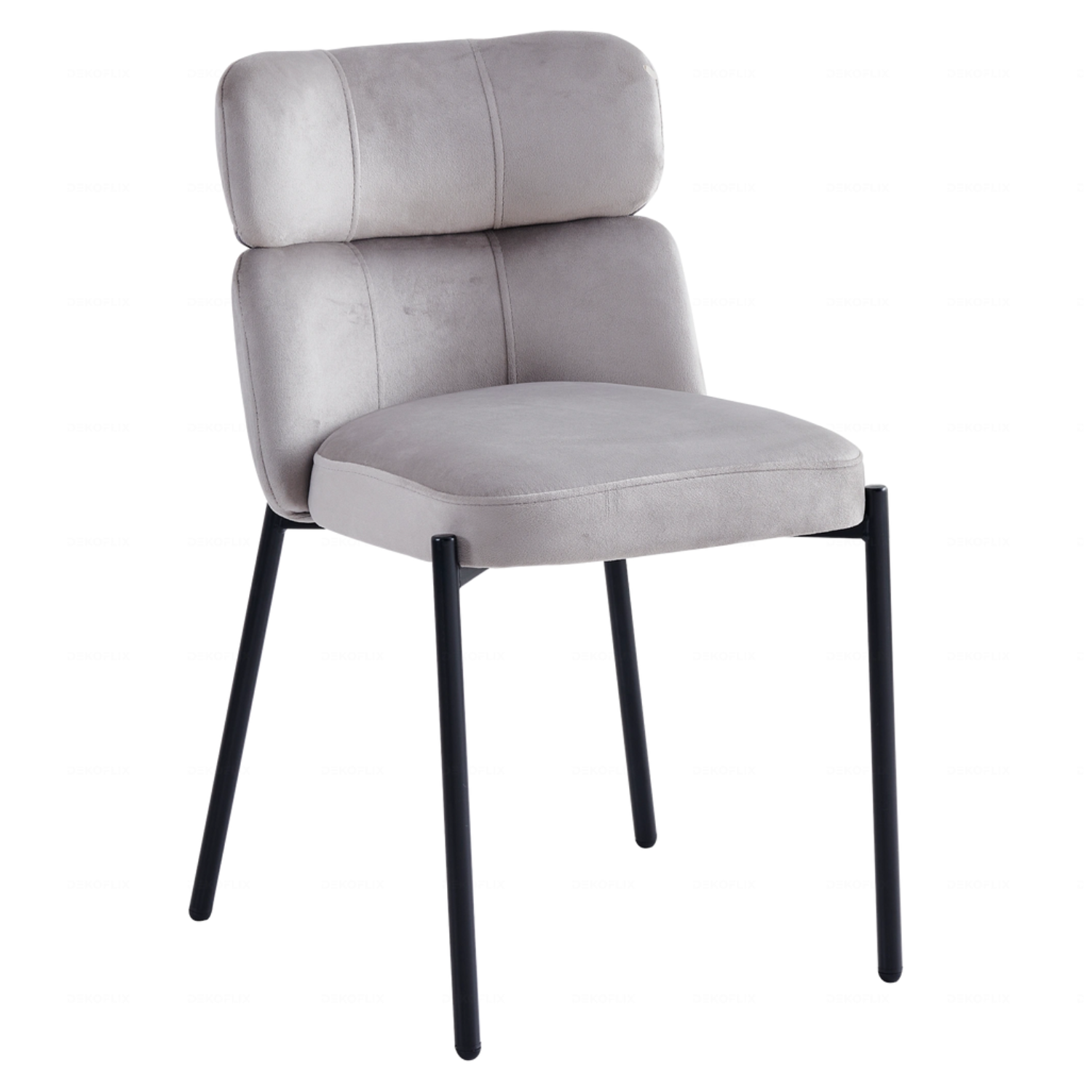 Chaise en Velours avec Piétement en Acier Inoxydable