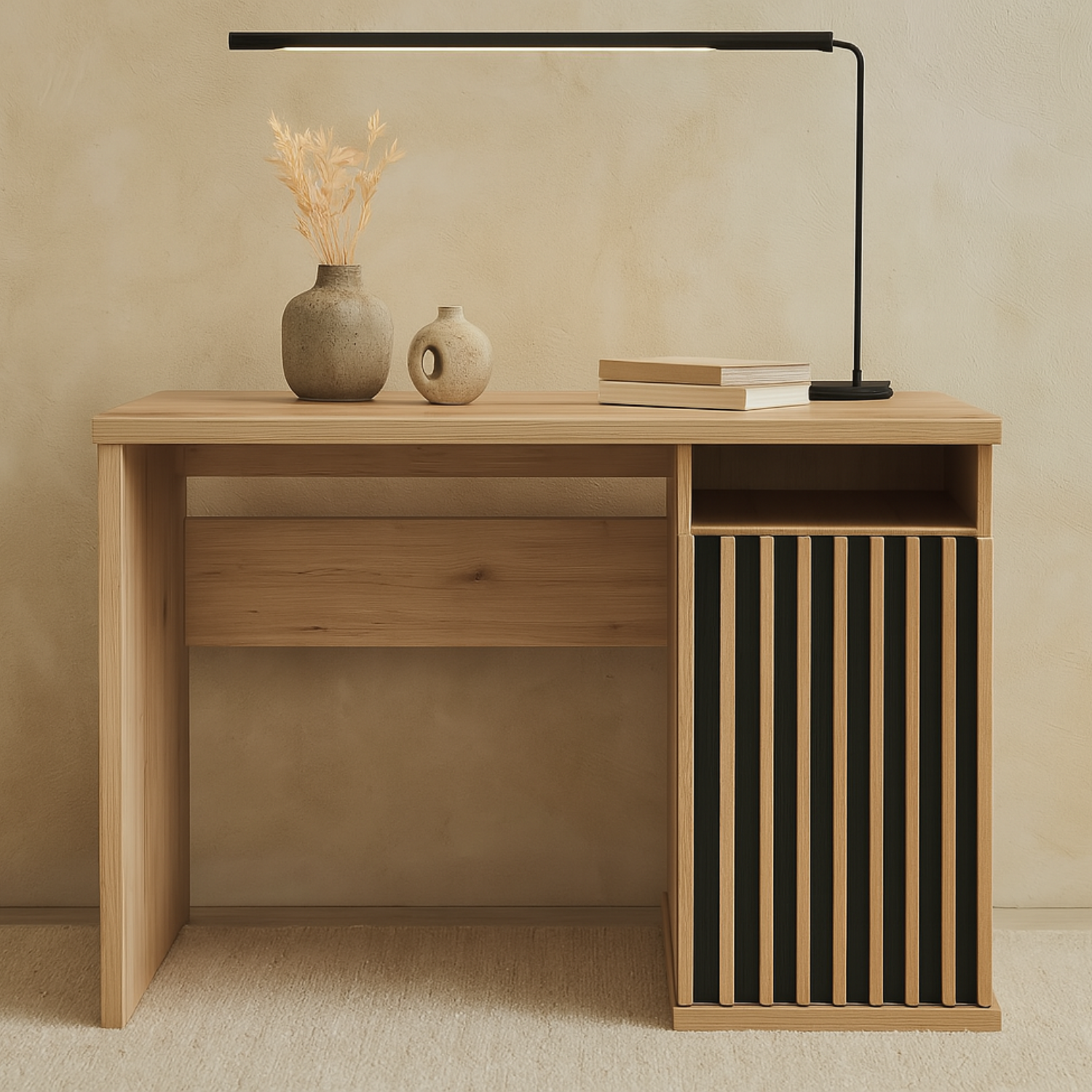 Bureau – Design moderne avec rangement, étagère coulissante et finition élégante