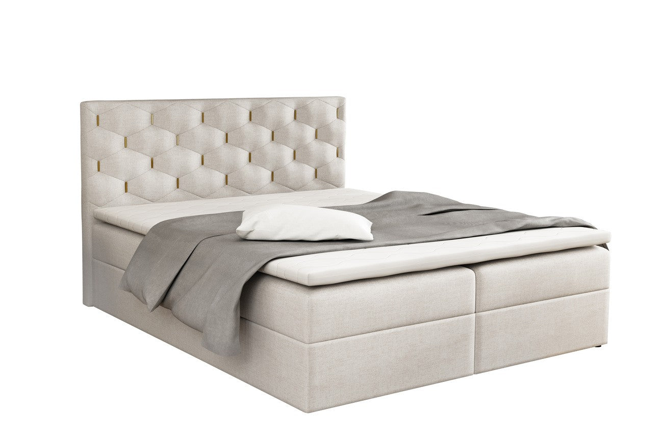 Lit coffre velours continental 160x200 cm – Confort supérieur avec rangement intégré - Decora Home