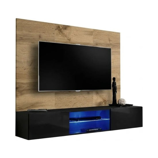 SWITCH PR3 wall unit, chêne Wotan and black — vue 2