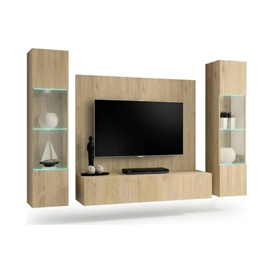 FLY A-P3 wall unit with a panel, hickory Jackson — vue 2