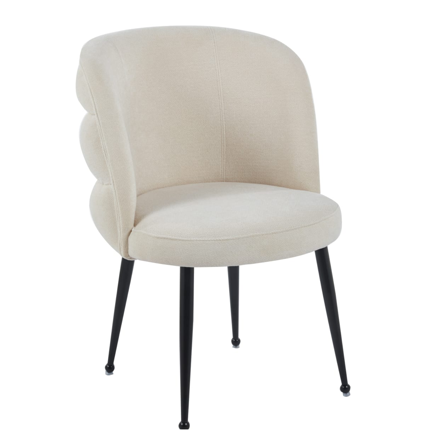 Chaise en tissu effet lin avec piètement métal– Design moderne et confortable