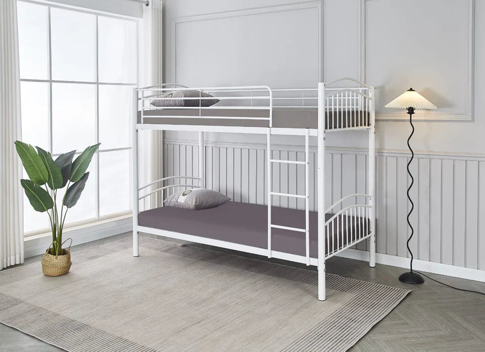 Lit superposé revêtement en acier solide Deux couchages confortables 90x190 cm|Destockage|Decora Home