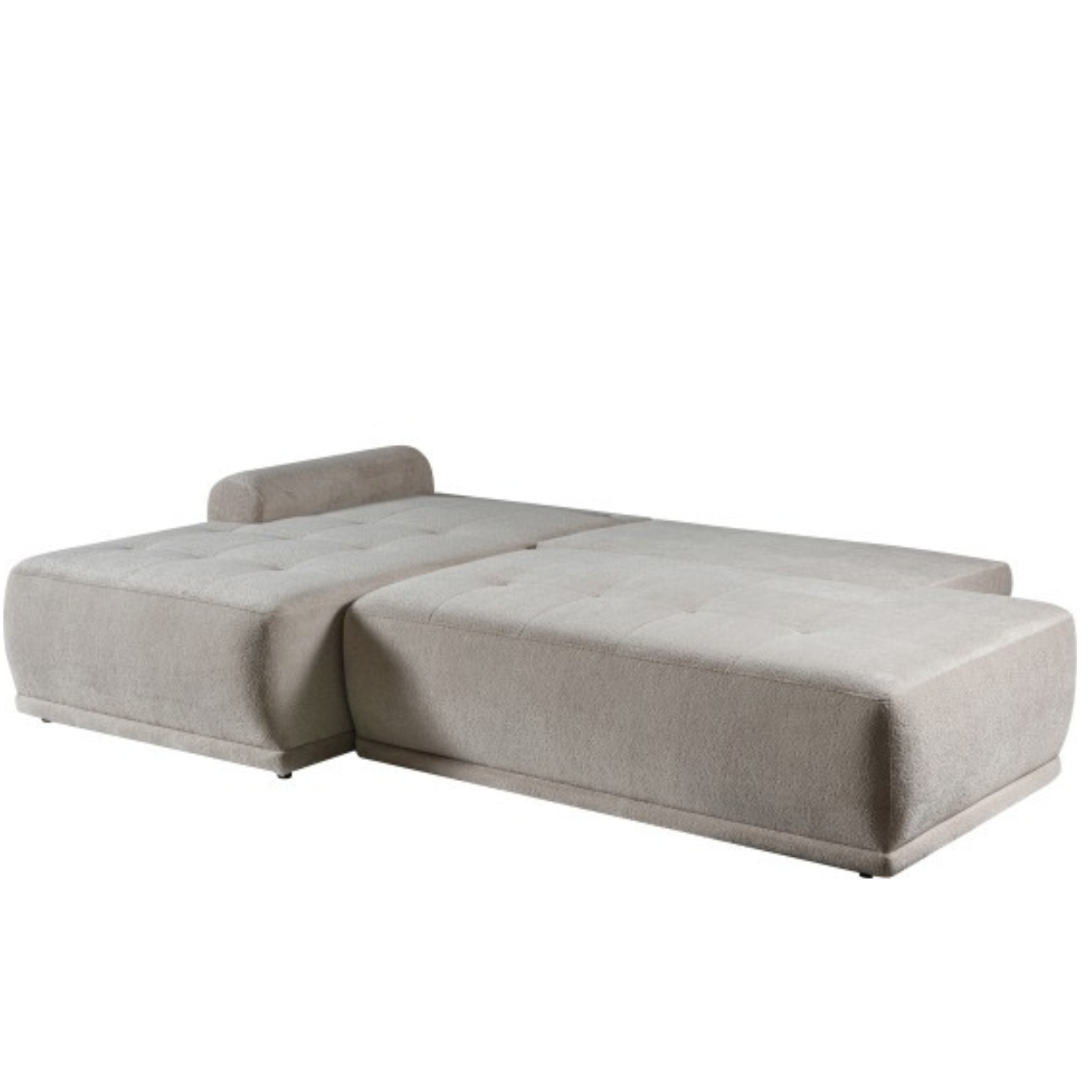 Canapé d’angle droit extensible avec rangement – 283 cm – Beige clair