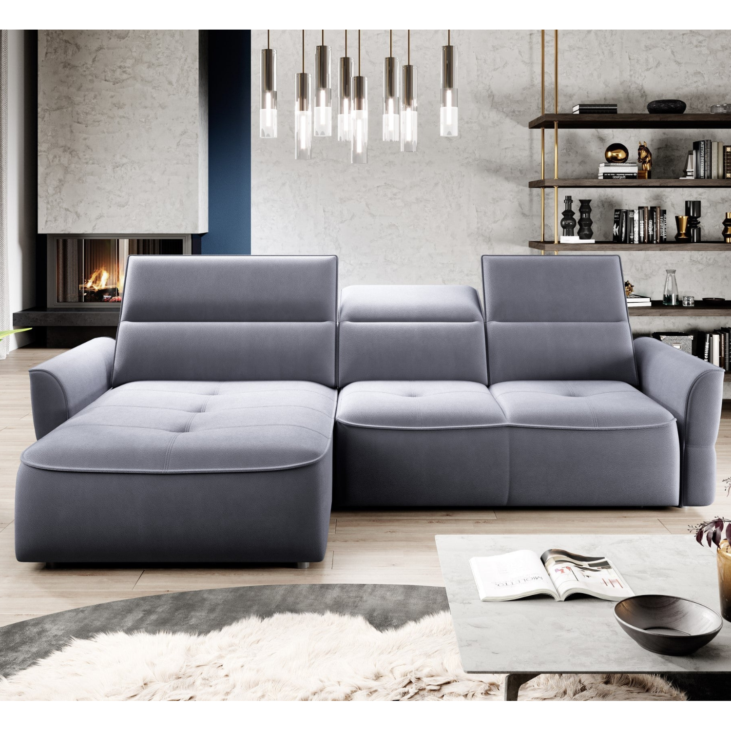 Canapé d'Angle Convertible - Design Moderne, Confort Optimal, Disponible en 3 Tailles | Canapé Réversible avec Coffre de Rangement