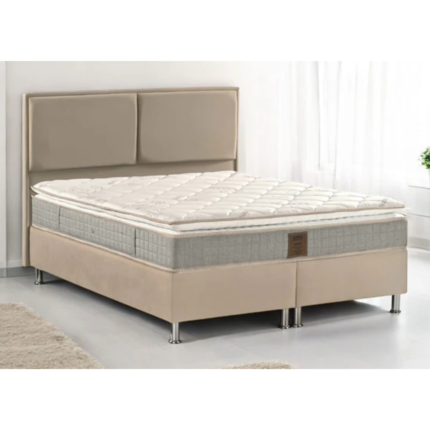 Lit coffre 160x200 en velours – Design moderne avec rangement intégré