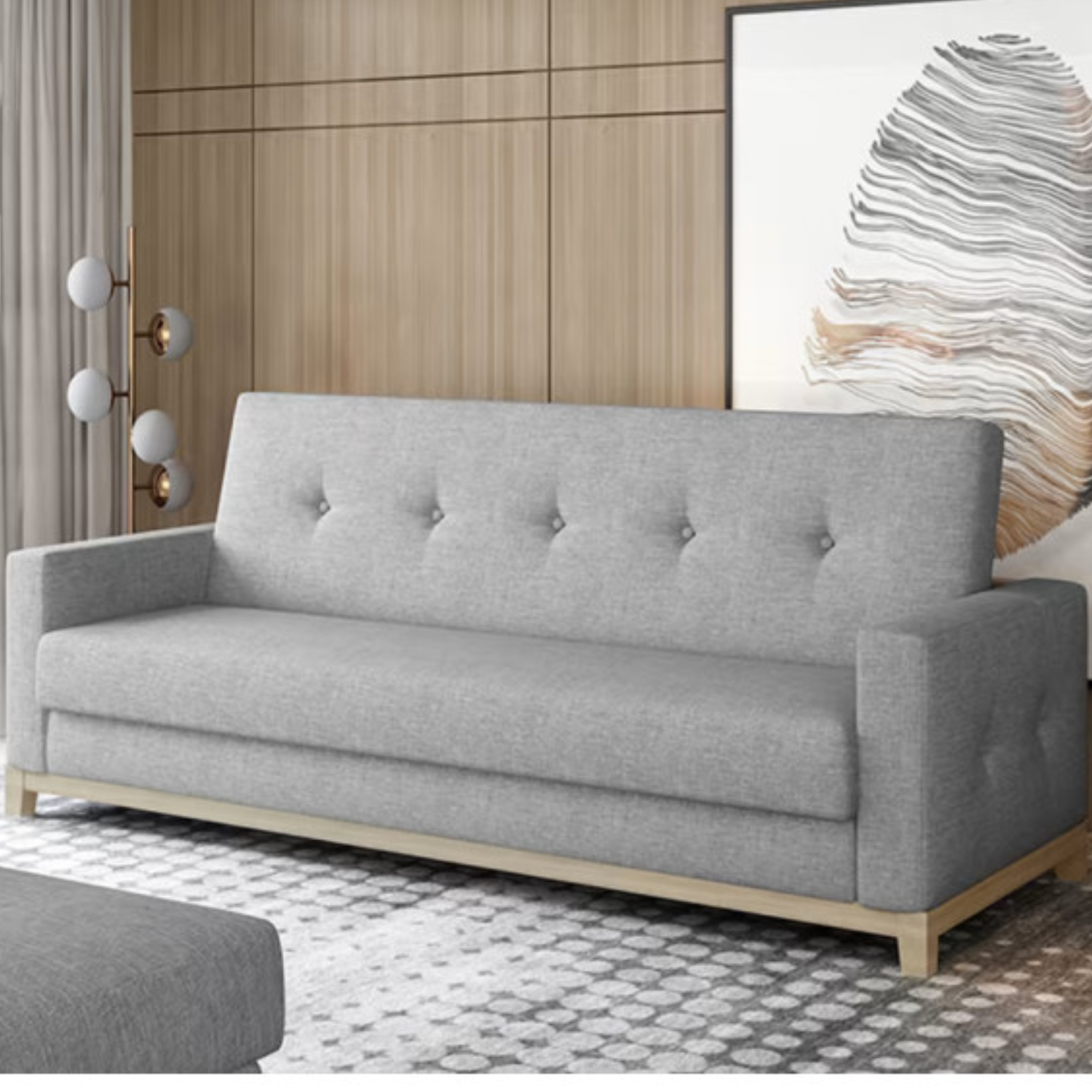 Canapé convertible 3 places en tissu