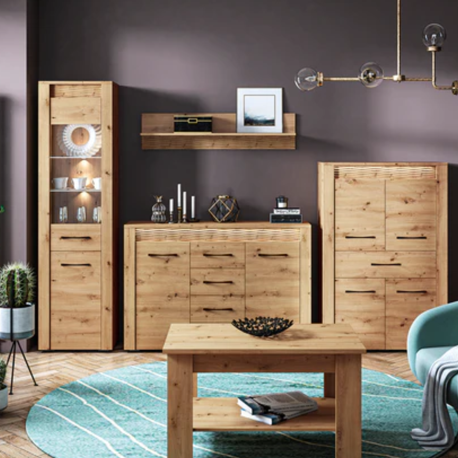 Table Basse Banc – Chêne de Lefkas & Noir – 114 cm – Design Industriel et Robuste