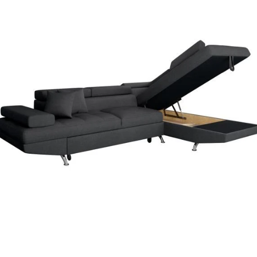 Canapé d'angle convertible panoramique 5 places avec coffre – Confort, design et praticité au quotidien