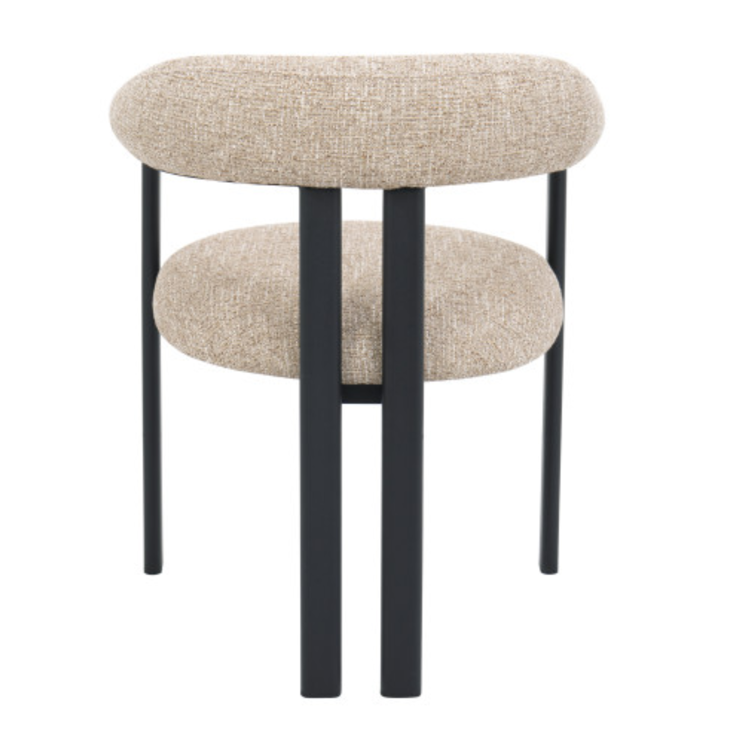 Chaise design – Tissu bouclé marron & piètement métal noir