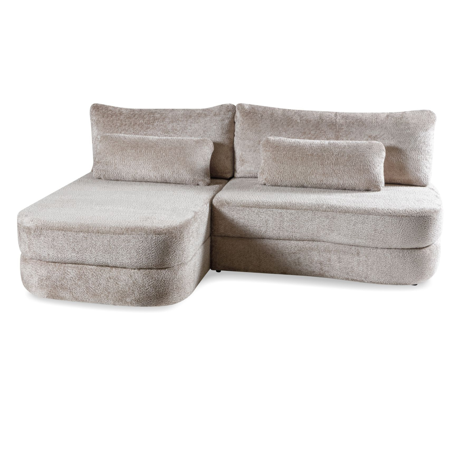 Canapé d’angle gauche extensible avec rangement  228 cm – Beige