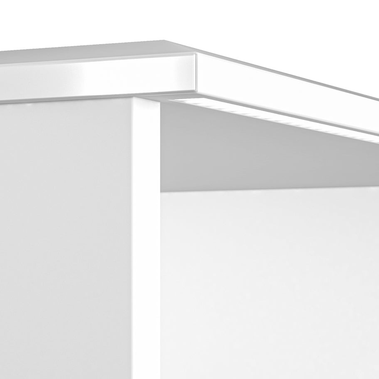 Table de Chevet – Élégance Moderne en Blanc Brillant avec Bordure ABS Durable